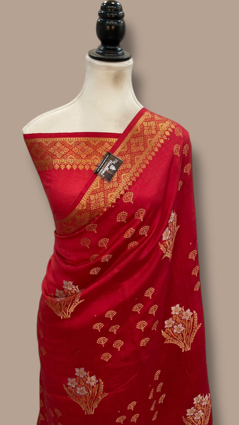 Pure Chiniya Silk Handloom Banarasi Saree - The Handlooms