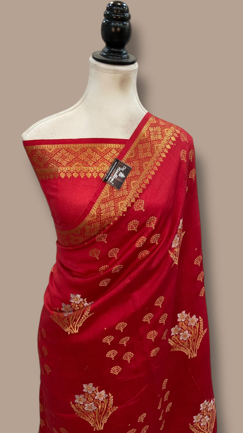 Pure Chiniya Silk Handloom Banarasi Saree - The Handlooms