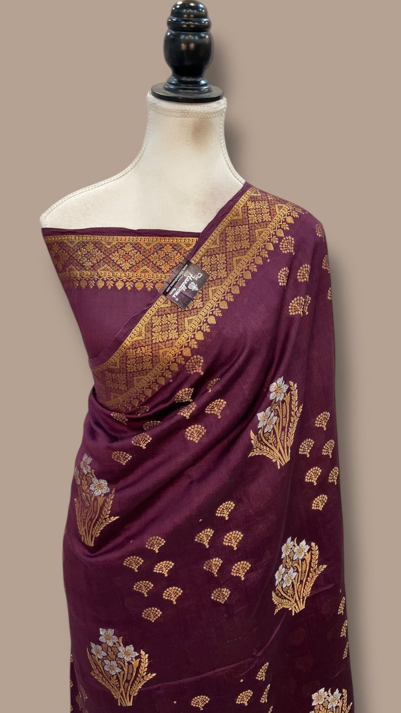 Pure Chiniya Silk Handloom Banarasi Saree - The Handlooms