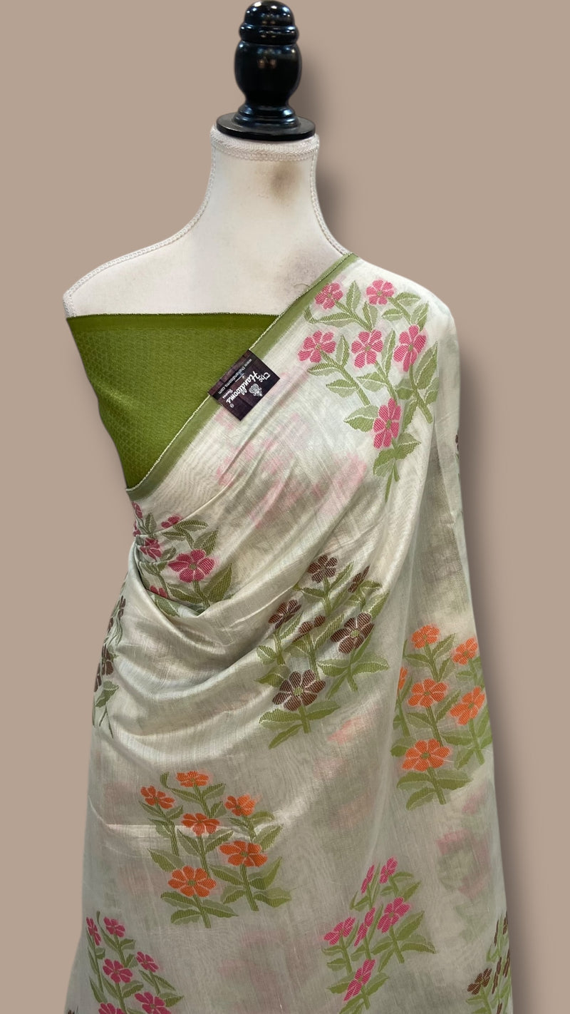 Pure Chiniya Silk Handloom Banarasi Saree - The Handlooms