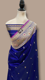 Pure Katan Silk Banarasi Handloom Saree - All Over Kadua Motifs - The Handlooms