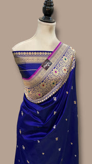 Pure Katan Silk Banarasi Handloom Saree - All Over Kadua Motifs - The Handlooms
