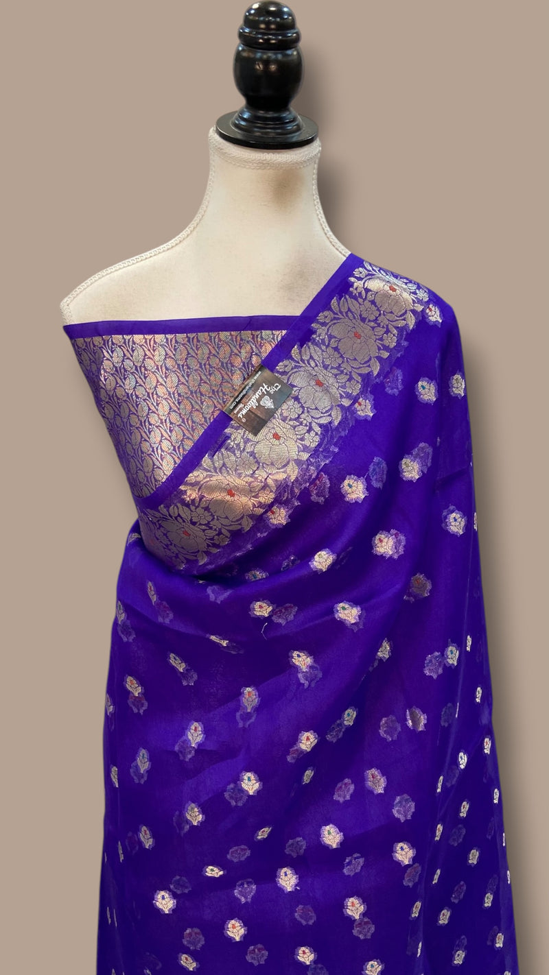Pure Kora Silk Handloom Banarasi Saree