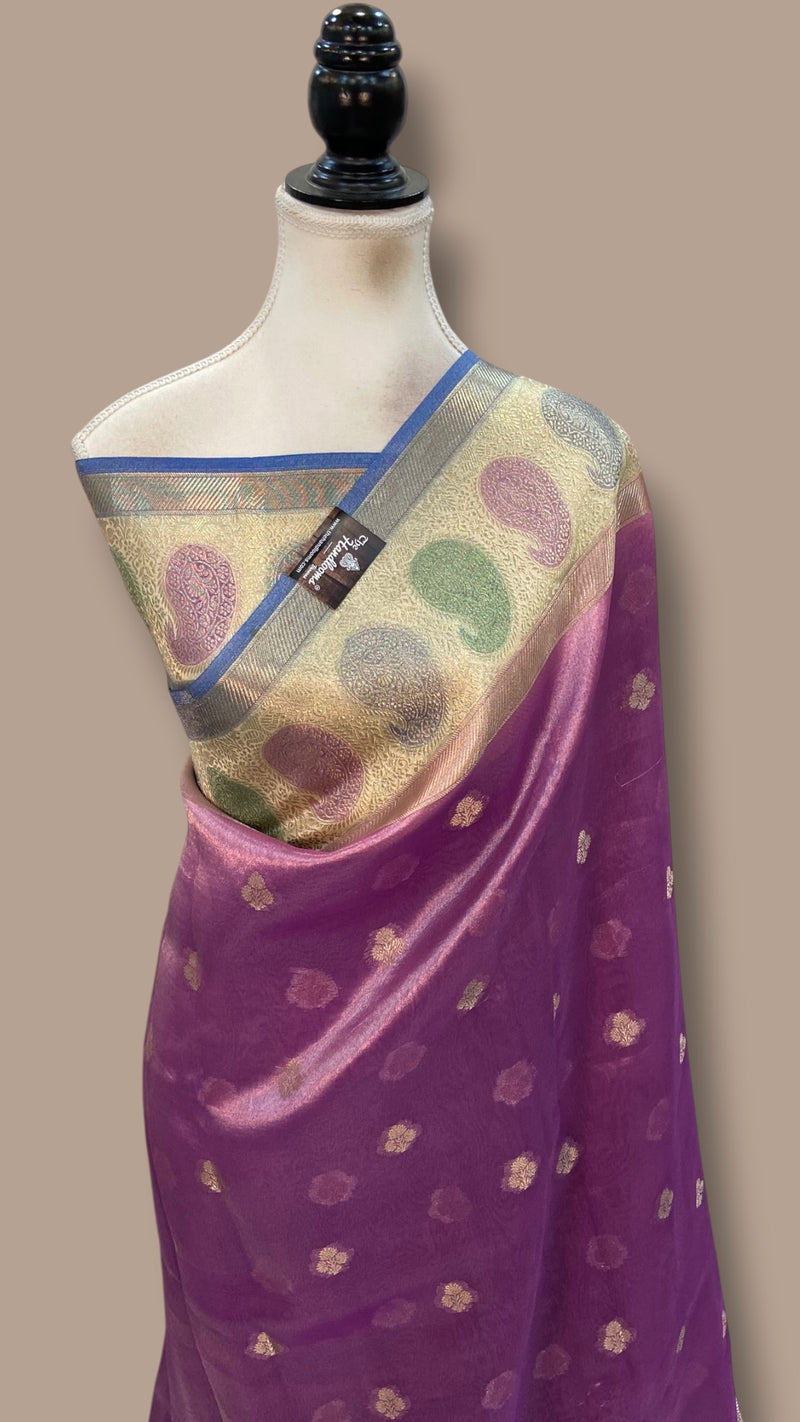 Pure Kora Tissue Silk Handloom Banarasi Saree
