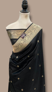 Pure Katan Silk Banarasi Handloom Saree - All Over Kadua Motifs - The Handlooms