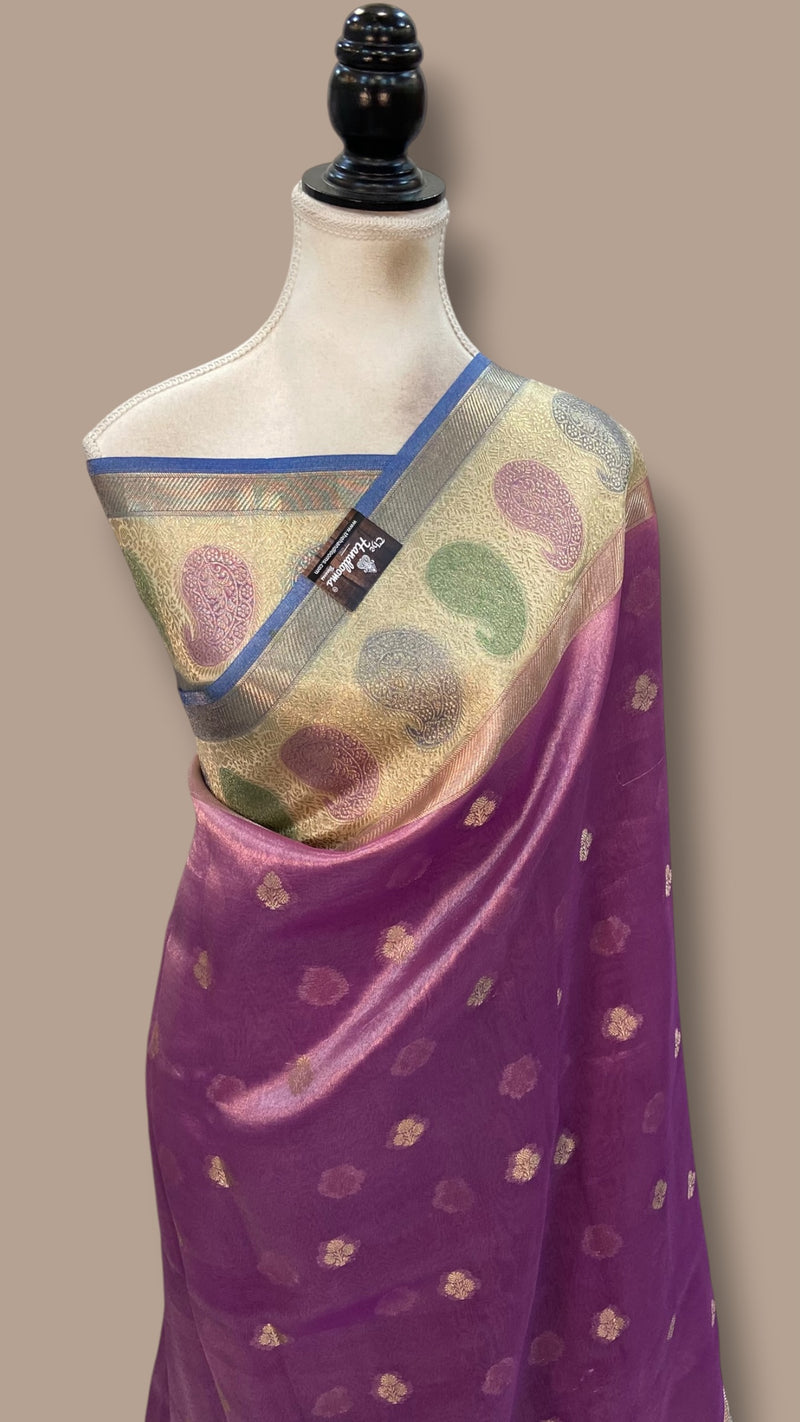 Pure Kora Tissue Silk Handloom Banarasi Saree