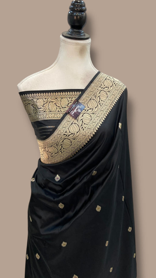 Pure Katan Silk Banarasi Handloom Saree - All Over Kadua Motifs - The Handlooms