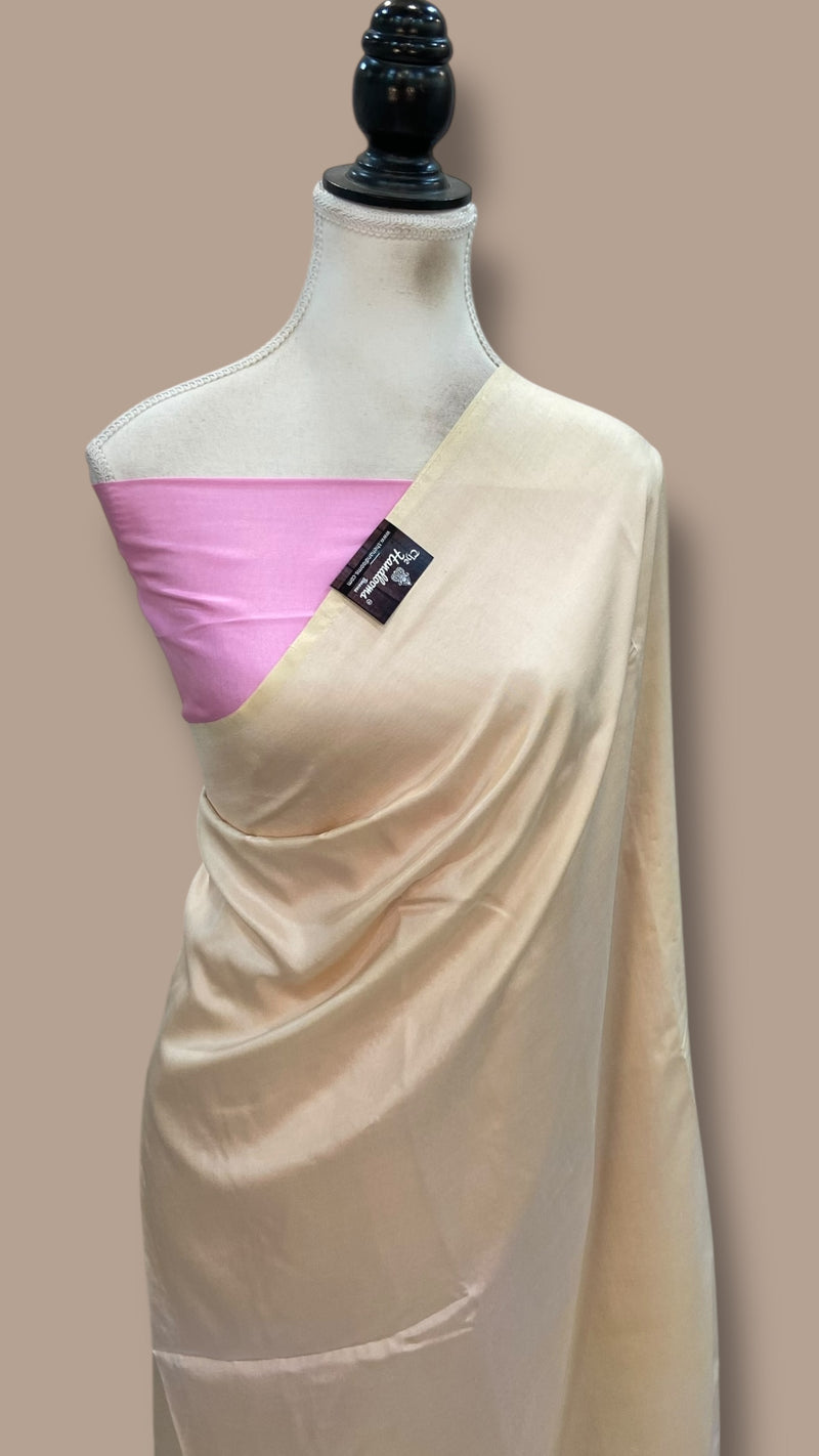 Pure Katan Silk Handloom Banarasi Saree-Plain - The Handlooms