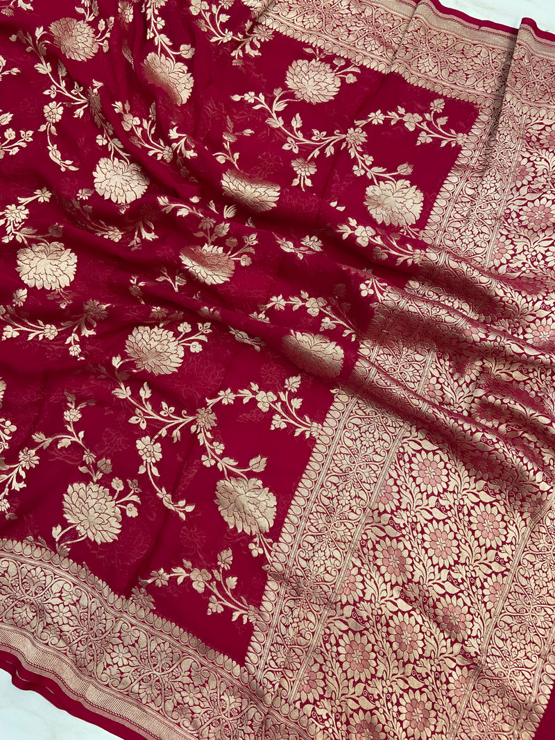 Pure Khaddi Georgette Handloom Dupatta - The Handlooms