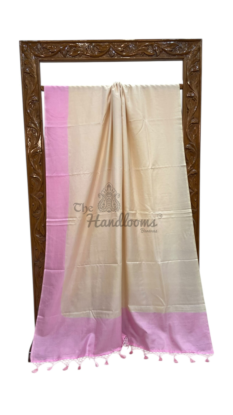 Pure Katan Silk Handloom Banarasi Saree-Plain - The Handlooms