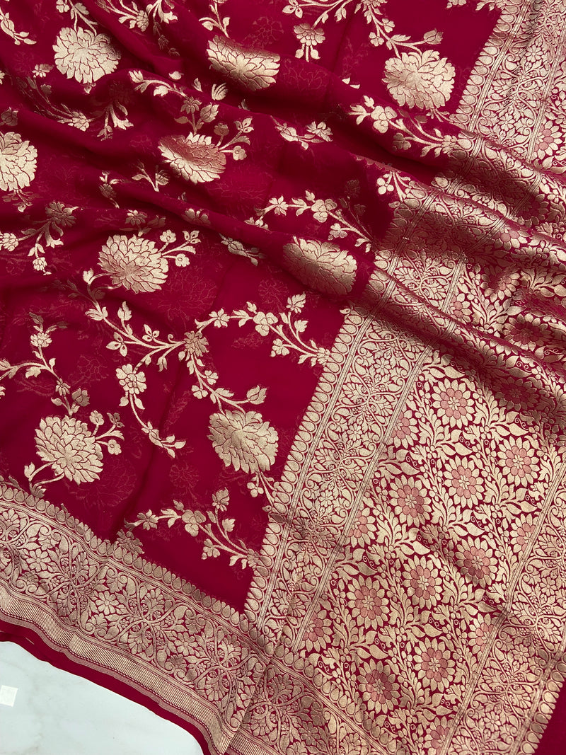 Pure Khaddi Georgette Handloom Dupatta - The Handlooms