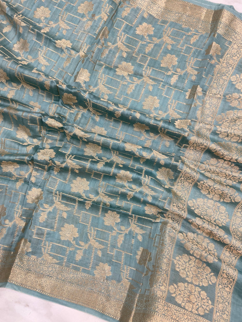Pure Chanderi Cotton Banarasi Dupatta - The Handlooms