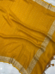 Pure Moonga Handloom Dupatta - Water Zari - The Handlooms
