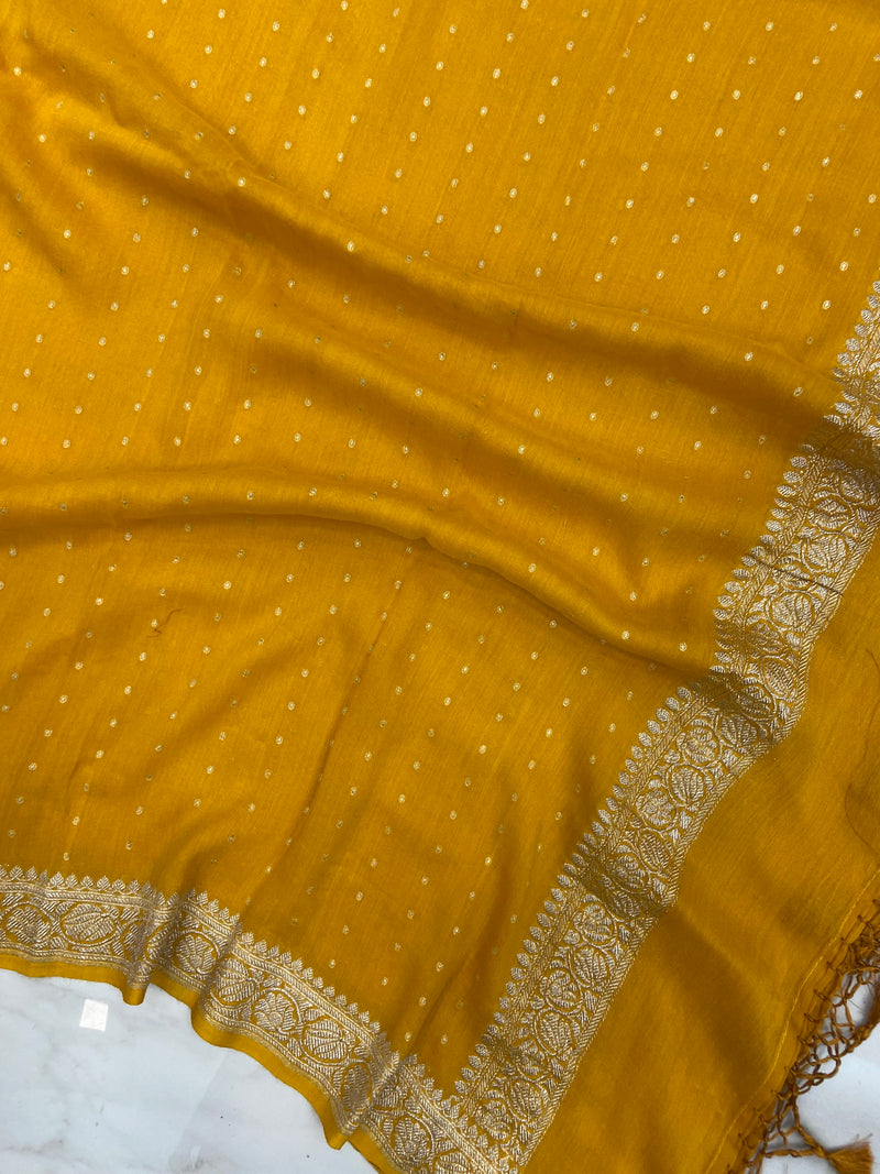 Pure Moonga Handloom Dupatta - Water Zari - The Handlooms