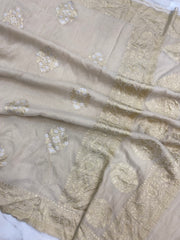 Pure Moonga Georgette Handloom Banarasi Dupatta - The Handlooms