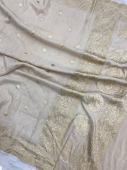 Pure Moonga Georgette Handloom Banarasi Dupatta - The Handlooms