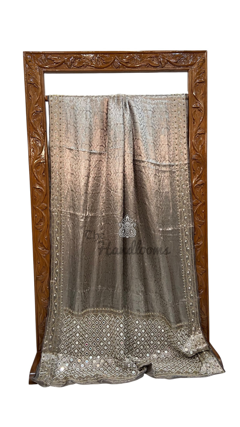 Pure Kora Tissue Handloom Banarasi Saree - Handwork