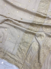 Pure Moonga Georgette Handloom Banarasi Dupatta - The Handlooms