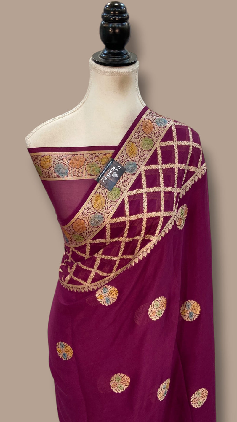 Pure Chiffon Khaddi Banarasi Saree