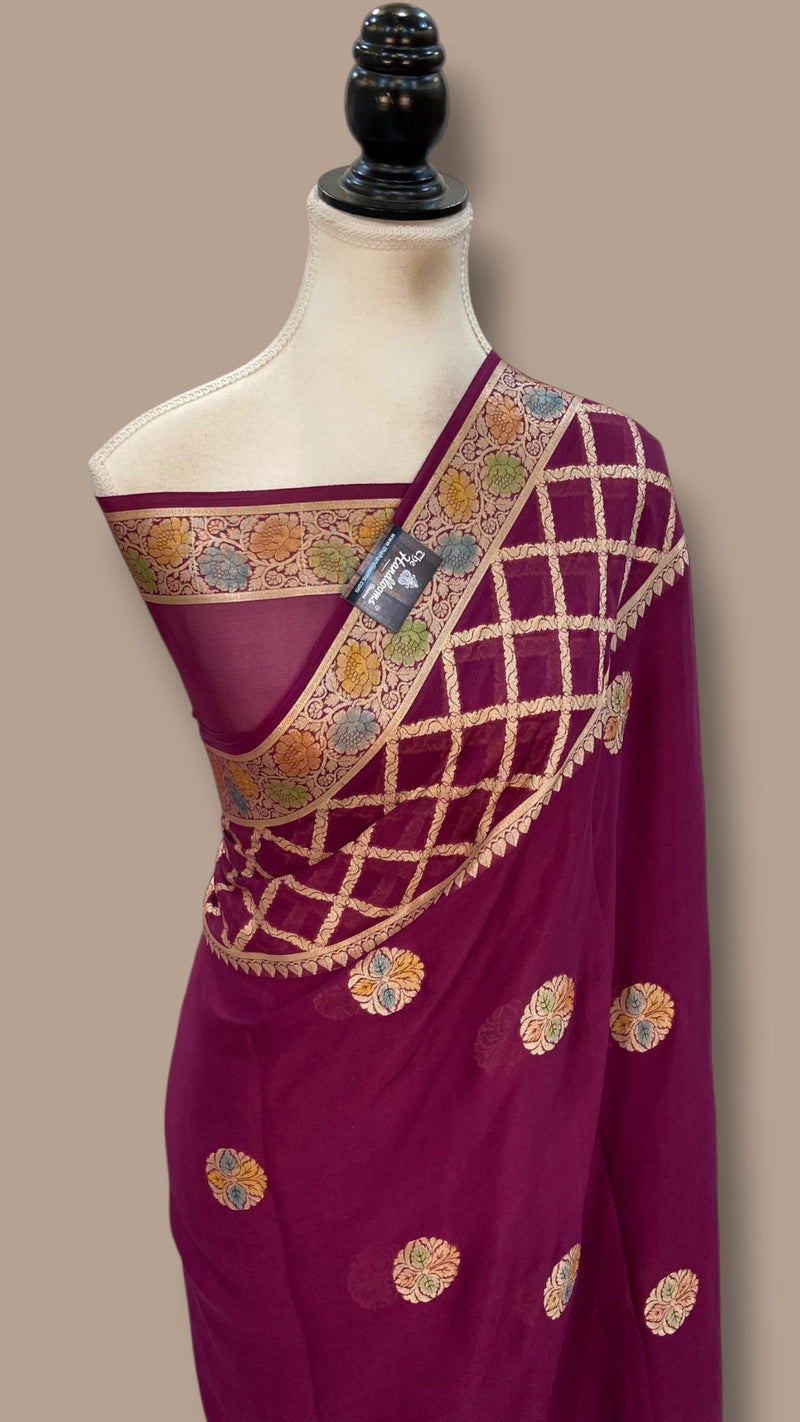 Pure Chiffon Khaddi Banarasi Saree