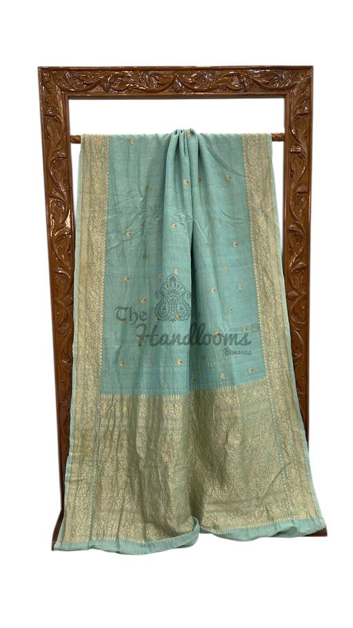 Tussar Georgette Handloom Banarasi Saree - Water Zari - The Handlooms