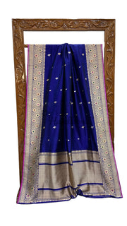 Pure Katan Silk Banarasi Handloom Saree - All Over Kadua Motifs - The Handlooms