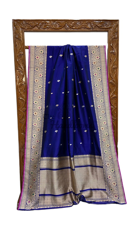 Pure Katan Silk Banarasi Handloom Saree - All Over Kadua Motifs - The Handlooms