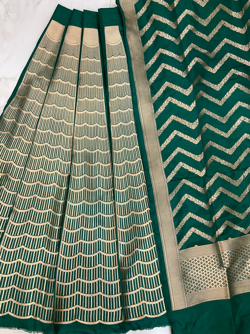 Pure Katan Silk Handloom Banarasi Lehenga All Over Jaal Work With Meenakari