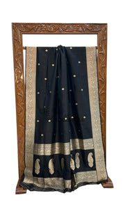 Pure Katan Silk Banarasi Handloom Saree - All Over Kadua Motifs - The Handlooms