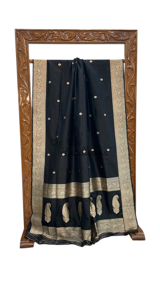 Pure Katan Silk Banarasi Handloom Saree - All Over Kadua Motifs - The Handlooms