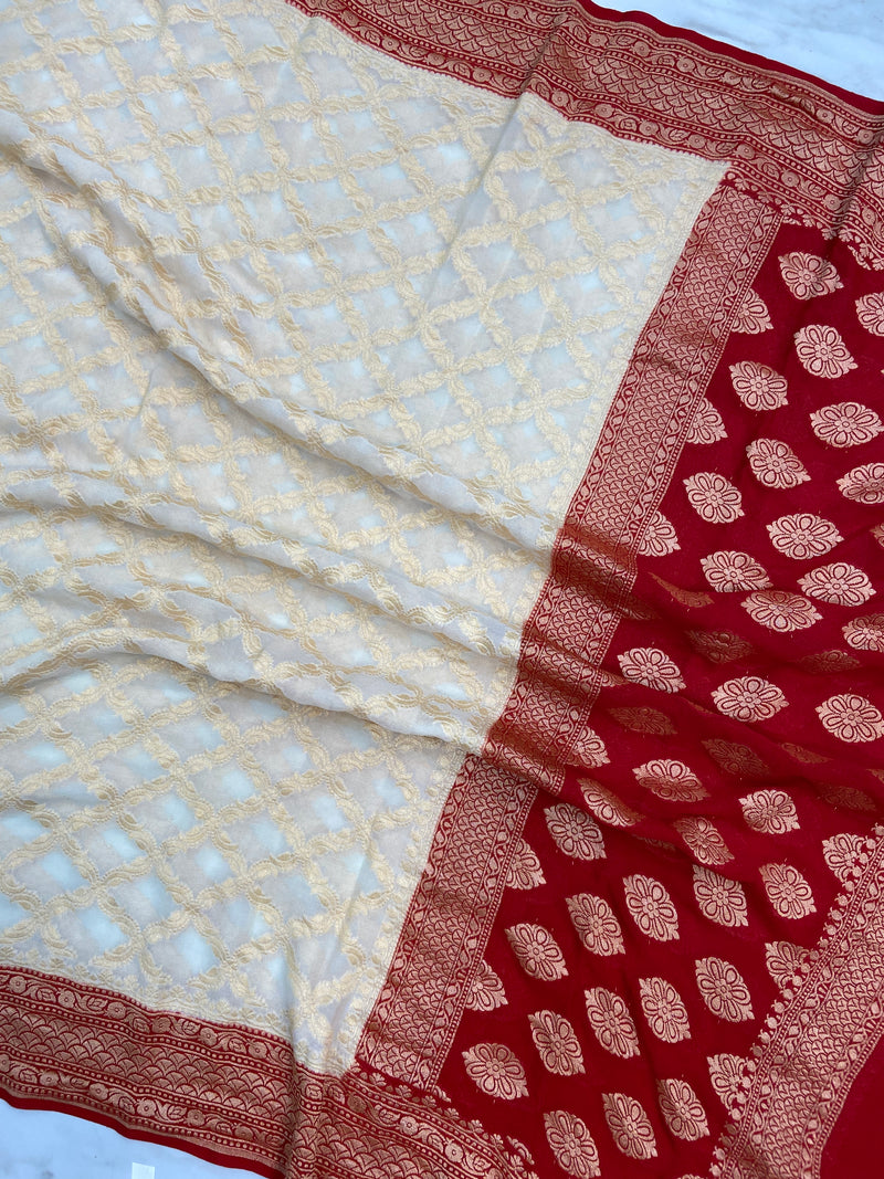 Pure Khaddi Georgette Handloom Dupatta - The Handlooms