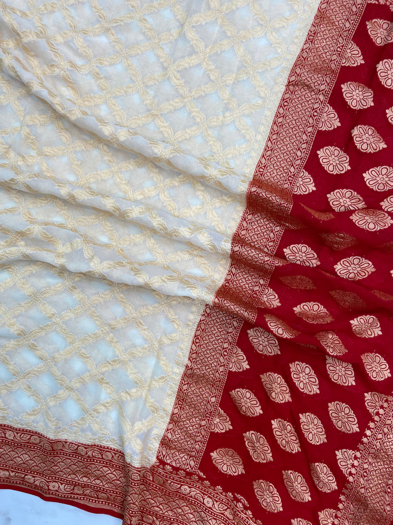 Pure Khaddi Georgette Handloom Dupatta - The Handlooms