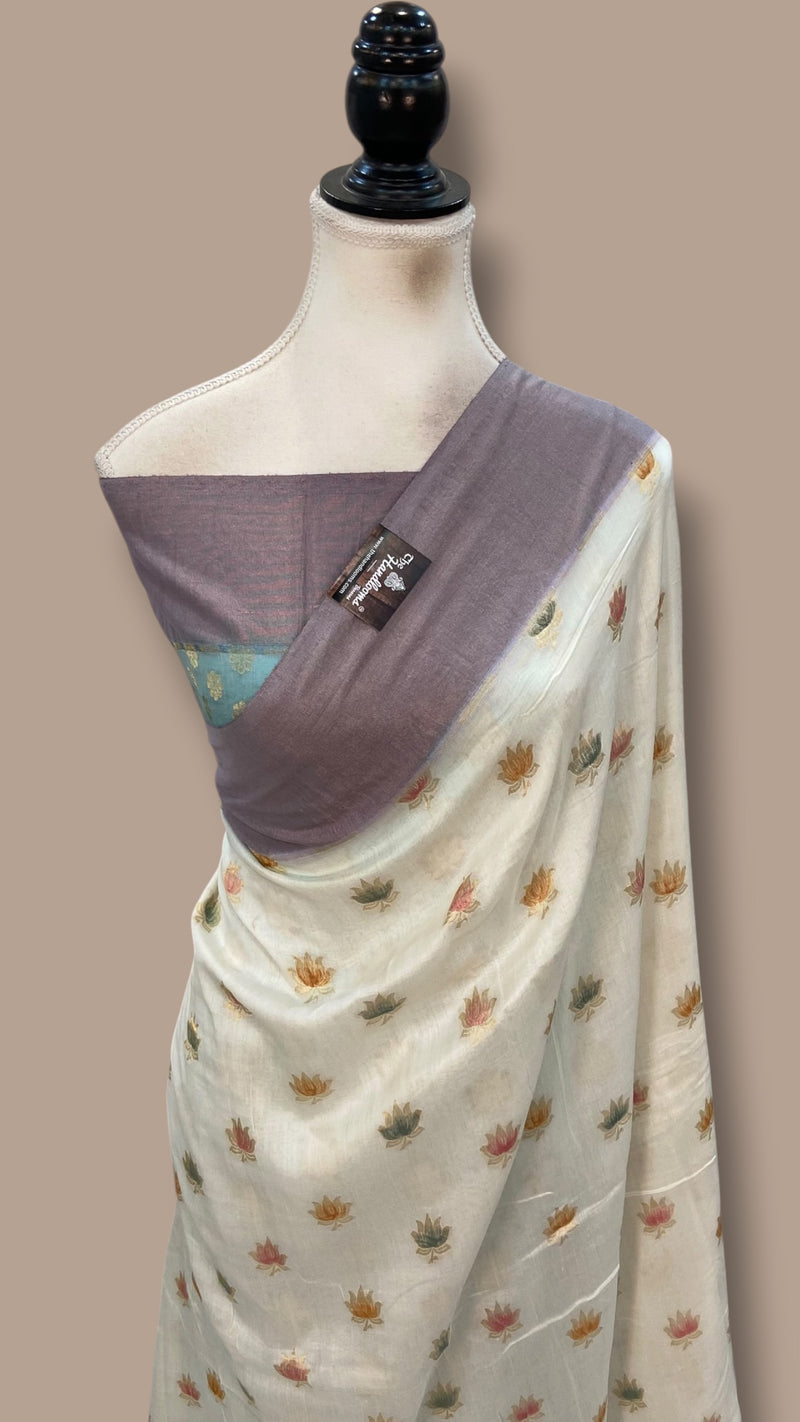 Pure Malmal Silk Handloom Banarasi Saree