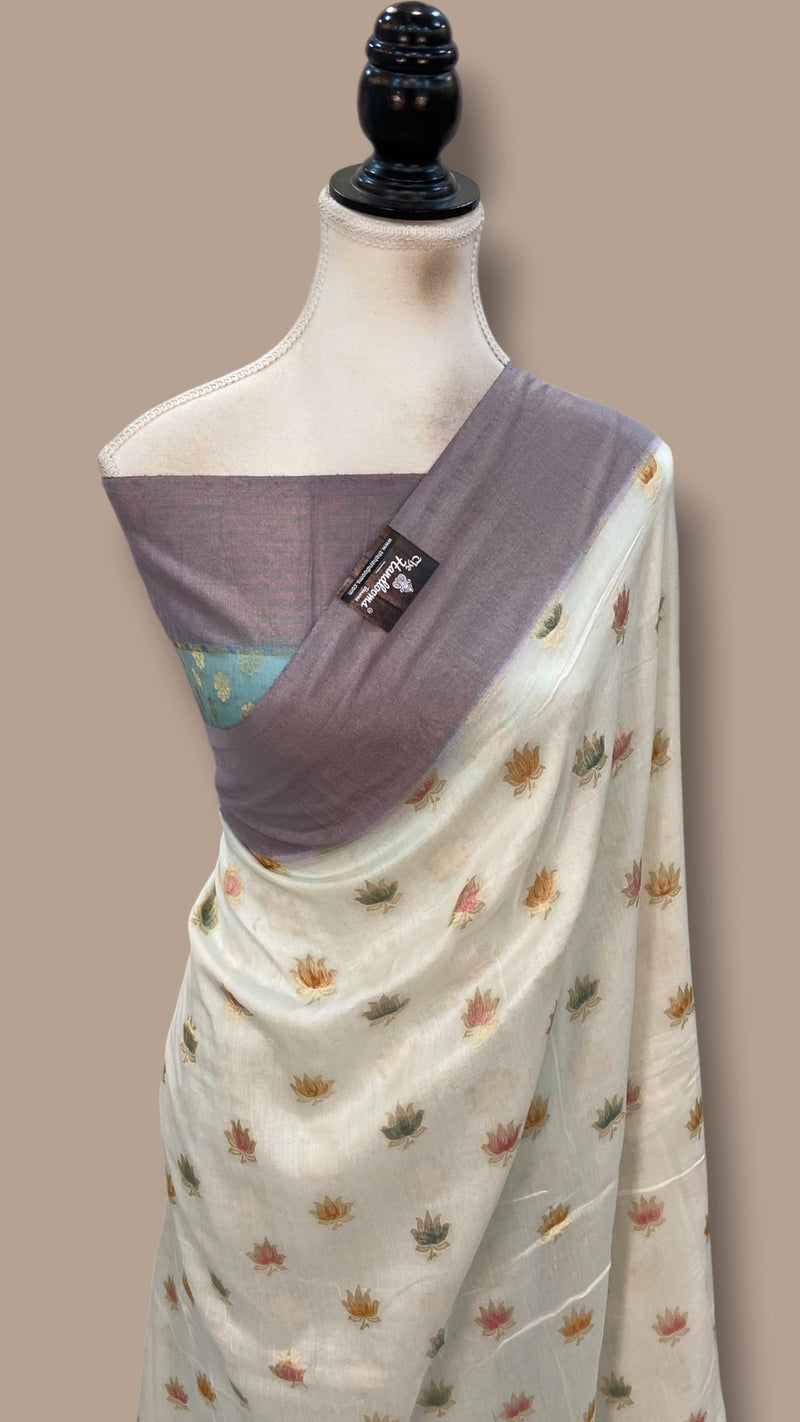 Pure Malmal Silk Handloom Banarasi Saree