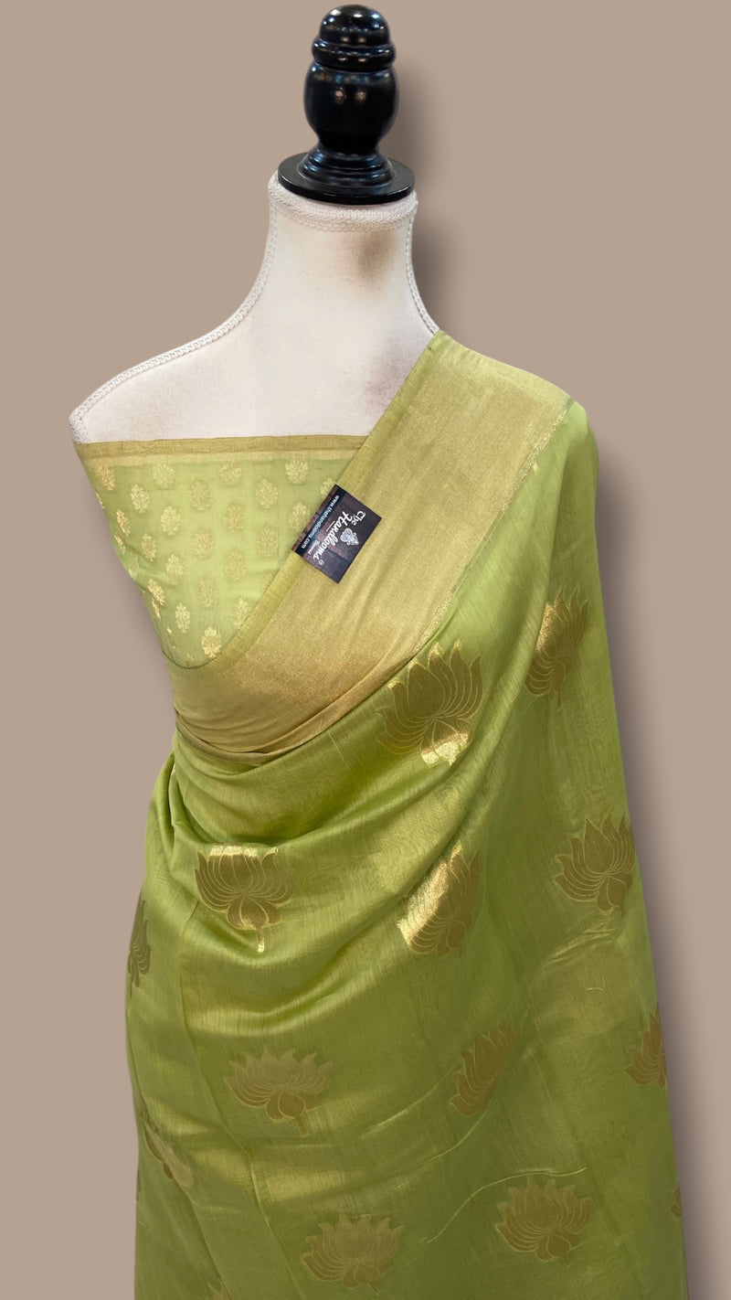 Pure Satan Silk Banarasi Handloom Saree - All Over Boota