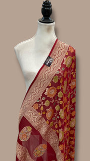 Pure Khaddi Georgette Handloom Banarasi Dupatta - The Handlooms