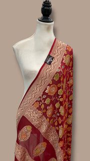 Pure Khaddi Georgette Handloom Banarasi Dupatta - The Handlooms