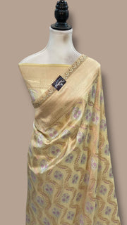 Nita Ambani Pure Katan Silk Banarasi Handloom Saree - All over Jaal work - With Meenakari - The Handlooms