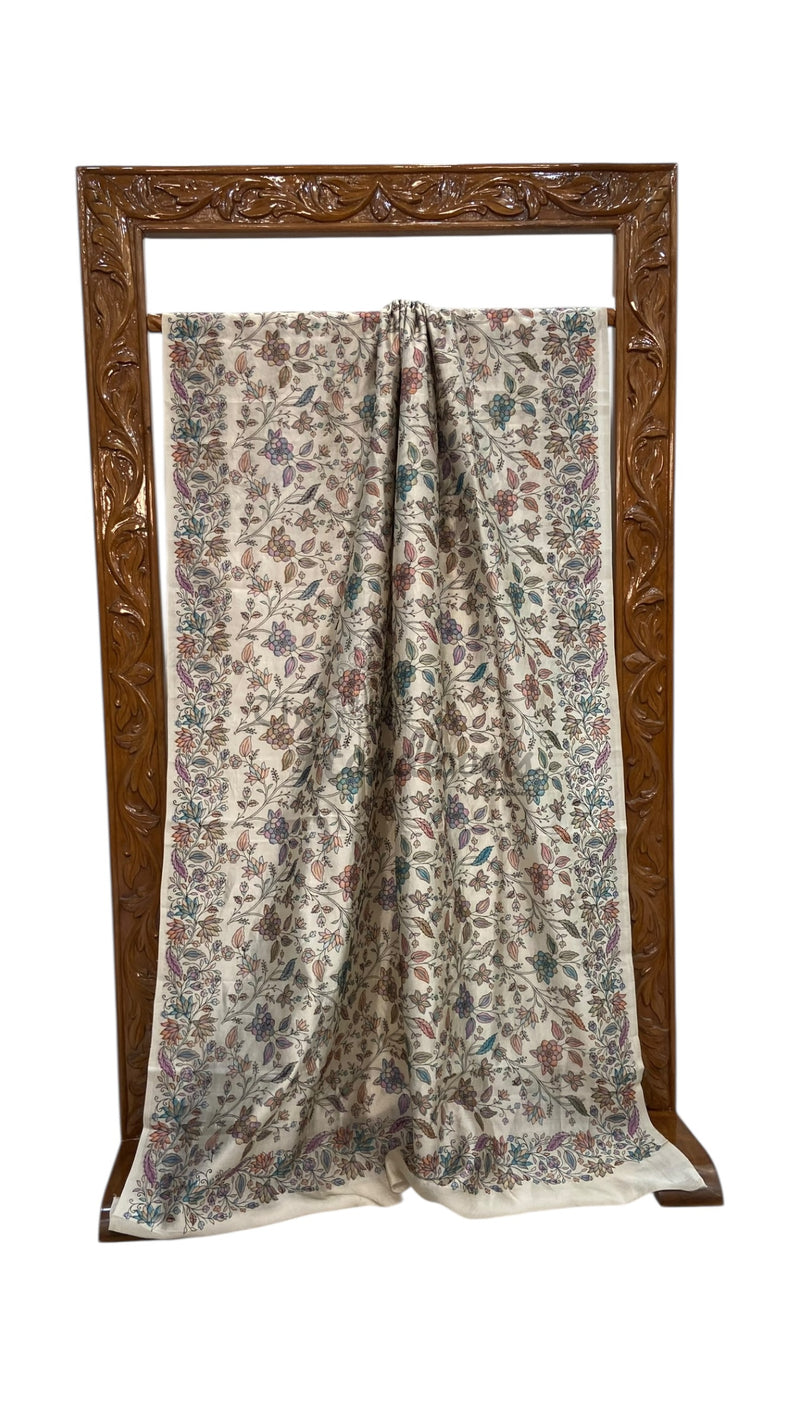 Pure Dupion Silk Handloom Banarasi Saree With Chikankari - The Handlooms