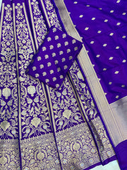 Pure Katan Silk Handloom Banarasi Lehenga All Over Sona Roopa Jaal Work - The Handlooms