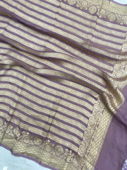 Pure Khaddi Georgette Dupatta - water zari - The Handlooms