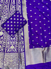 Pure Katan Silk Handloom Banarasi Lehenga All Over Sona Roopa Jaal Work - The Handlooms