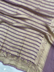 Pure Khaddi Georgette Dupatta - water zari - The Handlooms