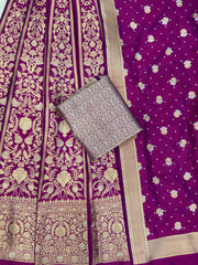 Pure Katan Silk Handloom Banarasi Lehenga All Over Sona Roopa Jaal Work - The Handlooms