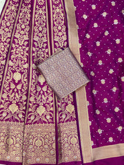 Pure Katan Silk Handloom Banarasi Lehenga All Over Sona Roopa Jaal Work - The Handlooms