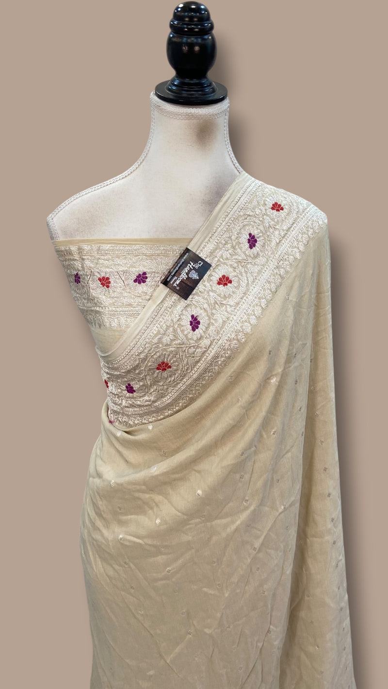 Pure Moonga Georgette Handloom Banarasi Saree - The Handlooms