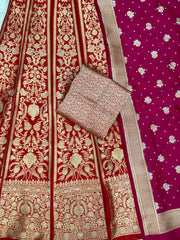 Pure Katan Silk Handloom Banarasi Lehenga All Over Sona Roopa Jaal Work - The Handlooms