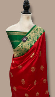 Pure Katan Silk Banarasi Handloom Saree - All Over Kadua Motifs - The Handlooms