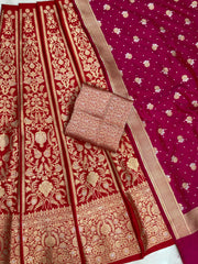 Pure Katan Silk Handloom Banarasi Lehenga All Over Sona Roopa Jaal Work - The Handlooms
