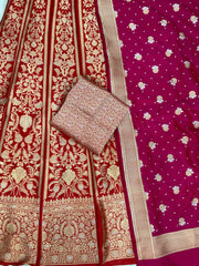 Pure Katan Silk Handloom Banarasi Lehenga All Over Sona Roopa Jaal Work - The Handlooms